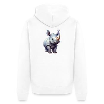 Rhinocéros - Veste à capuche bio Premium Unisexe - blanc - Dos - Thijin (182cm)