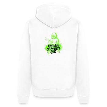 Neon Street Art Spray - Unisex Premium Organic Zip Hoodie - white - Back - Thijin (182cm)
