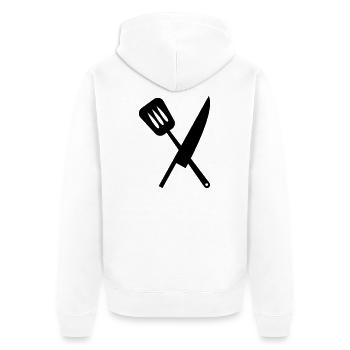 Chef - Kitchen - Cook - Unisex Premium Organic Zip Hoodie - white - Back - Thijin (182cm)