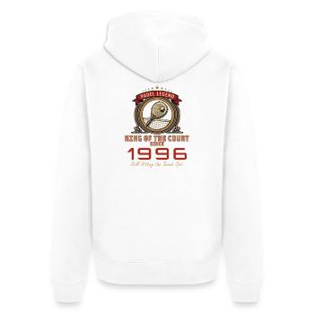 Padel Legend 1996, T-shirt d’anniversaire, sweat à capuche, Mug - Veste à capuche bio Premium Unisexe - blanc - Dos - Thijin (182cm)