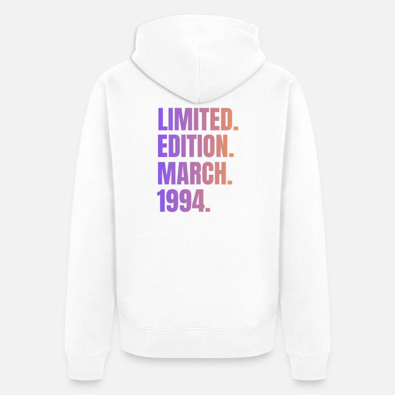 Limited Edition March 1994 - Veste à capuche bio Premium Unisexe - blanc