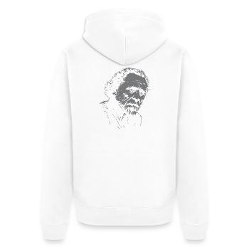 Charles Bukowski quote on Self-Reliance - Unisex Premium Organic Zip Hoodie - white - Back - Thijin (182cm)
