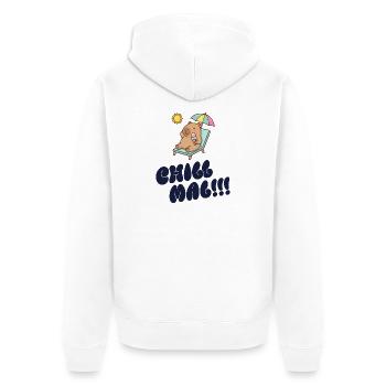 Sonnenbär am Strand mit Eis - Unisex Premium Organic Zip Hoodie - white - Back - Thijin (182cm)