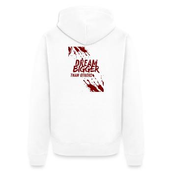 dream bigger than others - Unisex Premium Organic Zip Hoodie - white - Back - Thijin (182cm)