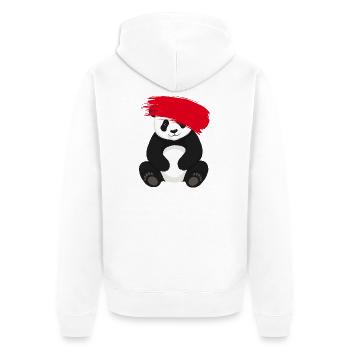 Panda avec motif de bande dessinée Red Color Trail - Veste à capuche bio Premium Unisexe - blanc - Dos - Thijin (182cm)