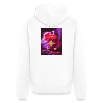 Start Retro Neon Galaxy - Unisex Premium Bio Zip Hoodie - Weiß - Hinten - Thijin (182cm)