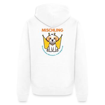 Mischling Design 5 - Unisex Premium Bio Zip Hoodie - Weiß - Hinten - Thijin (182cm)