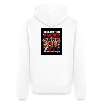Swole Daddies Declaration - Unisex Premium Organic Zip Hoodie - white - Back - Thijin (182cm)