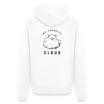 My favorite cloud - Pomeranian - Unisex Premium Organic Zip Hoodie - white - Back - Thijin (182cm)