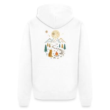 Walking Cat - Aventure en plein air - Veste à capuche bio Premium Unisexe - blanc - Dos - Thijin (182cm)
