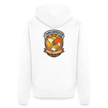 Familienfest Herzverbindet Chaos - Unisex Premium Bio Zip Hoodie - Weiß - Hinten - Thijin (182cm)