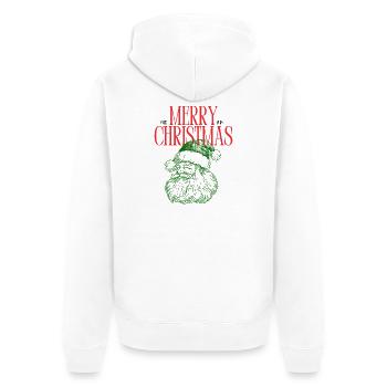 Merry_ChristmasMerry Christmas Santa Vintage Weihn - Unisex Premium Bio Zip Hoodie - Weiß - Hinten - Thijin (182cm)