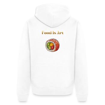 Food Is Art ... California Roll - Unisex Premium Bio Zip Hoodie - Weiß - Hinten - Thijin (182cm)