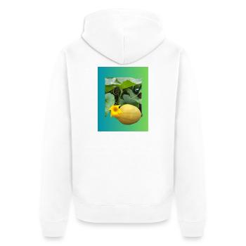 Yellow zucchini with blossom - Unisex Premium Organic Zip Hoodie - white - Back - Thijin (182cm)