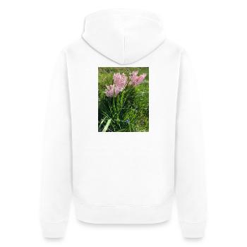 Motif du jardin de roses de jacinthes - Veste à capuche bio Premium Unisexe - blanc - Dos - Thijin (182cm)