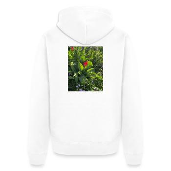 Tulips in the spring garden - Unisex Premium Organic Zip Hoodie - white - Back - Thijin (182cm)