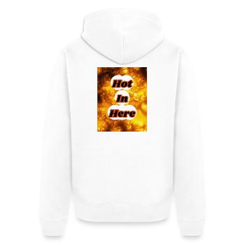 Hot I'm Here - Unisex Premium Organic Zip Hoodie - white - Back - Thijin (182cm)