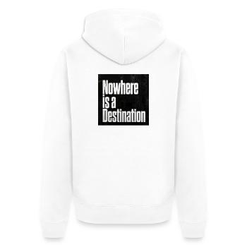 Nowhere is a Destination - Unisex Premium Organic Zip Hoodie - white - Back - Thijin (182cm)
