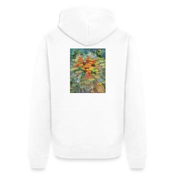 Costa Rica Tropenblätter Collage - Unisex Premium Bio Zip Hoodie - Weiß - Hinten - Thijin (182cm)