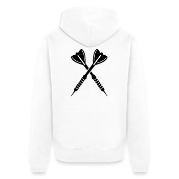 Dartpfeile - Unisex Premium Bio Zip Hoodie - Weiß - Hinten - Thijin (182cm)