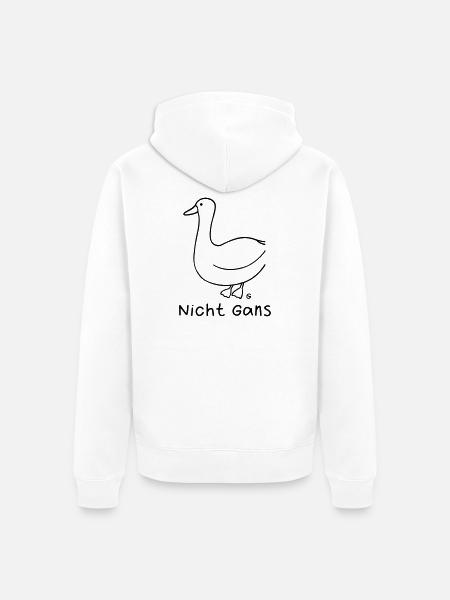 Nicht Gans - Unisex Premium Bio Zip Hoodie - Weiß
