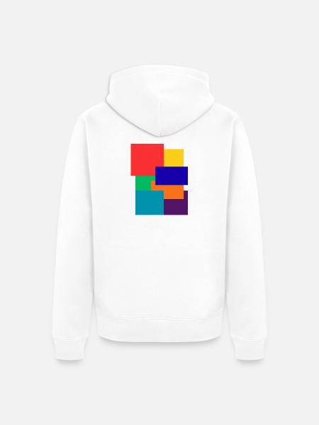 Fette geometrische Blöcke - Unisex Premium Bio Zip Hoodie - Weiß