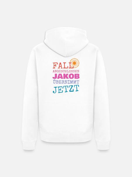 Lustig Jakob - Unisex Premium Bio Zip Hoodie - Weiß
