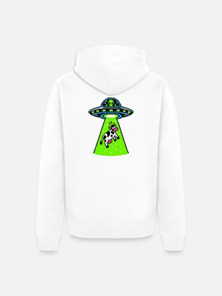 UFO - Unisex Premium Bio Zip Hoodie - Weiß