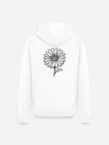 April-Geburtsblüte-Gänseblümchen - Unisex Premium Bio Zip Hoodie - Weiß