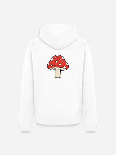 Fliegenpilz Pop-Art - Unisex Premium Bio Zip Hoodie - Weiß