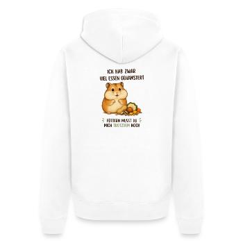 Süßer Hamster - Unisex Premium Bio Zip Hoodie - Weiß - Hinten - Thijin (182cm)