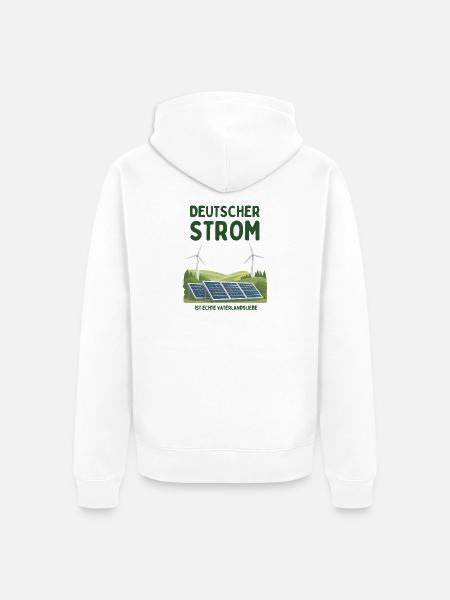 Deutscher Strom ist Vaterlandsliebe - Unisex Premium Bio Zip Hoodie - Weiß