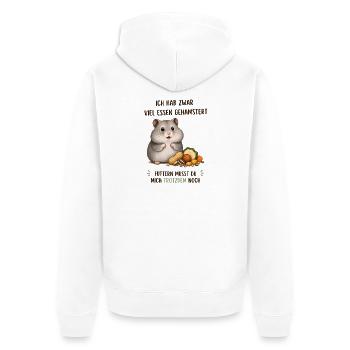Hamster Hunger: Viel Essen, Noch Mehr Futter - Unisex Premium Bio Zip Hoodie - Weiß - Hinten - Thijin (182cm)