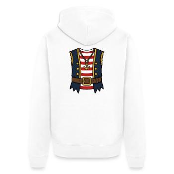 Piraten Kostüm Shirt Fake Outfit Streifen Weste - Unisex Premium Bio Zip Hoodie - Weiß - Hinten - Thijin (182cm)