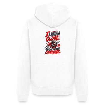 Mechanischer Wagen-Diagnosehumor - Unisex Premium Bio Zip Hoodie - Weiß - Hinten - Thijin (182cm)