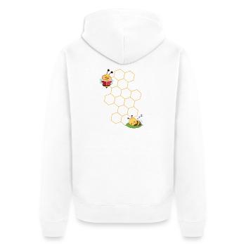 Bee - Unisex Premium Bio Zip Hoodie - Weiß - Hinten - Thijin (182cm)