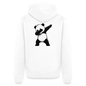 Panda Dab Pose - Unisex Premium Bio Zip Hoodie - Weiß - Hinten - Thijin (182cm)
