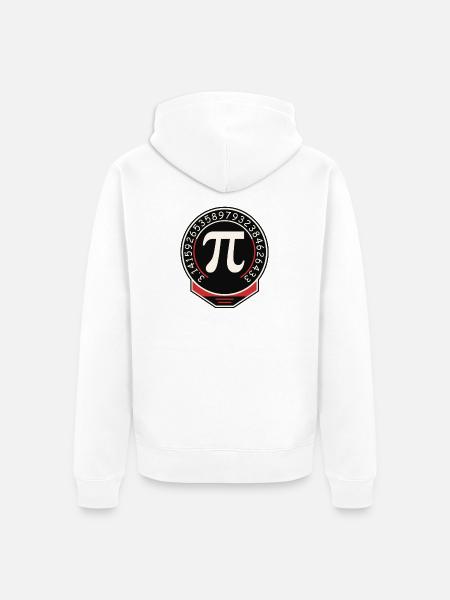 Pi Symbol Badge Ziffernring - Unisex Premium Bio Zip Hoodie - Weiß
