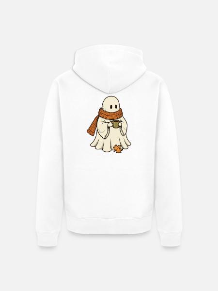 Wärmender Herbstgeist - Unisex Premium Bio Zip Hoodie - Weiß