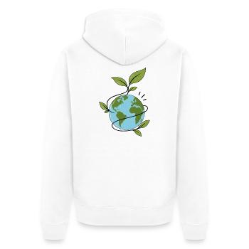 Die wachsende Welt - Unisex Premium Bio Zip Hoodie - Weiß - Hinten - Thijin (182cm)