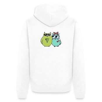 Colorful Owl Friendship - Unisex Premium Organic Zip Hoodie - white - Back - Thijin (182cm)