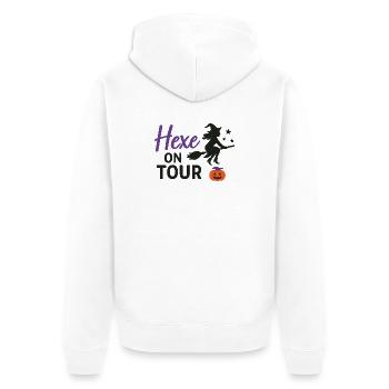 Sorcière en tournée Halloween Design - Veste à capuche bio Premium Unisexe - blanc - Dos - Thijin (182cm)