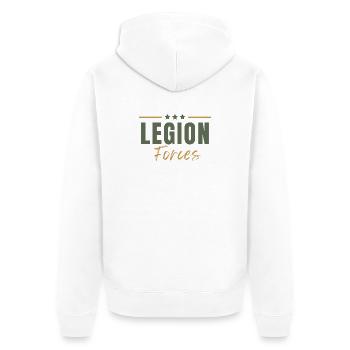 Legionstruppen - Unisex Premium Bio Zip Hoodie - Weiß - Hinten - Thijin (182cm)