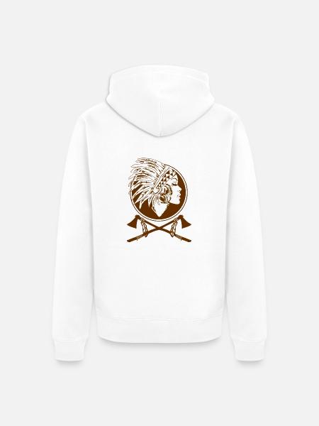 Indian Native American - Unisex Premium Organic Zip Hoodie - white
