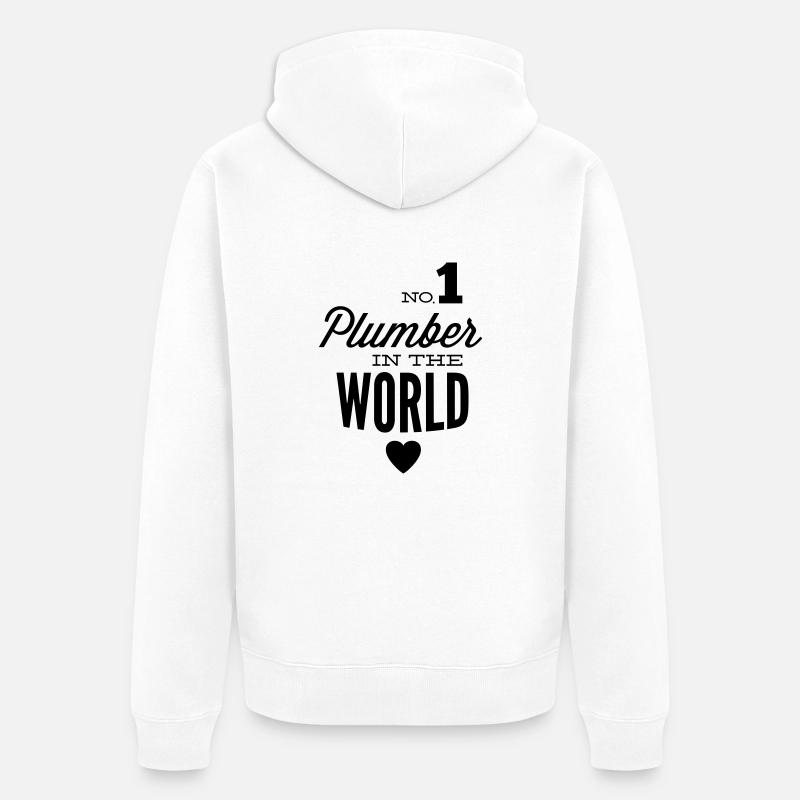 Plomberie les meilleures du monde - Veste à capuche bio Premium Unisexe - blanc