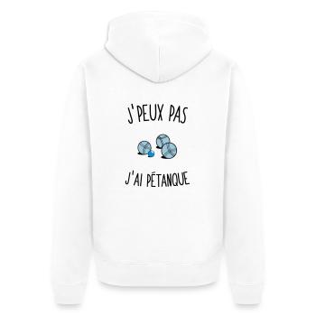 J'peux pas j'ai petanque - Veste à capuche bio Premium Unisexe - blanc - Dos - Thijin (182cm)