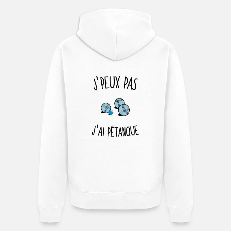 J'peux pas j'ai petanque - Veste à capuche bio Premium Unisexe - blanc