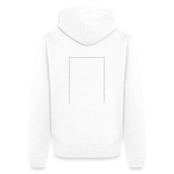 unten offenes Rechteck - Unisex Premium Bio Zip Hoodie - Weiß - Hinten - Thijin (182cm)