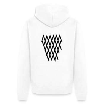 s'Gerippte Bembeltown #Apfelwein #Frankfurt - Unisex Premium Bio Zip Hoodie - Weiß - Hinten - Thijin (182cm)