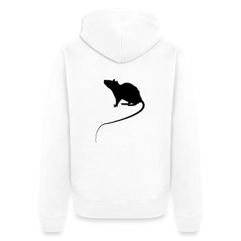 Mouse Silhouette - Unisex Premium Bio Zip Hoodie - Weiß - Hinten - Thijin (182cm)
